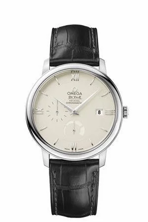 Omega De Ville Prestige Co-Axial 39.5 Power Reserve Stainless Steel / Ivory / GUM Red Square 424.13.40.21.09.001 (42413402109001)